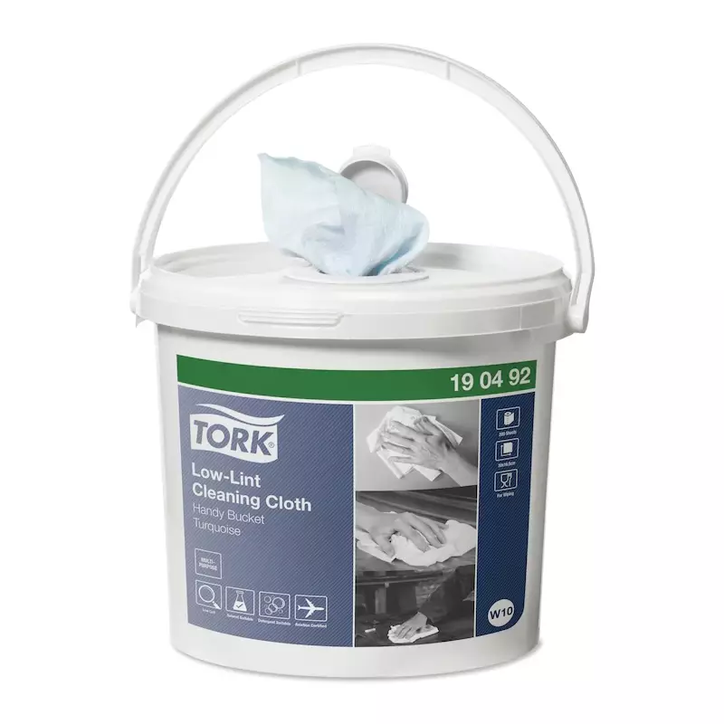 Tork Low-Lint Cleaning Cloth poetsdoekrol in emmer 1-laags blauw