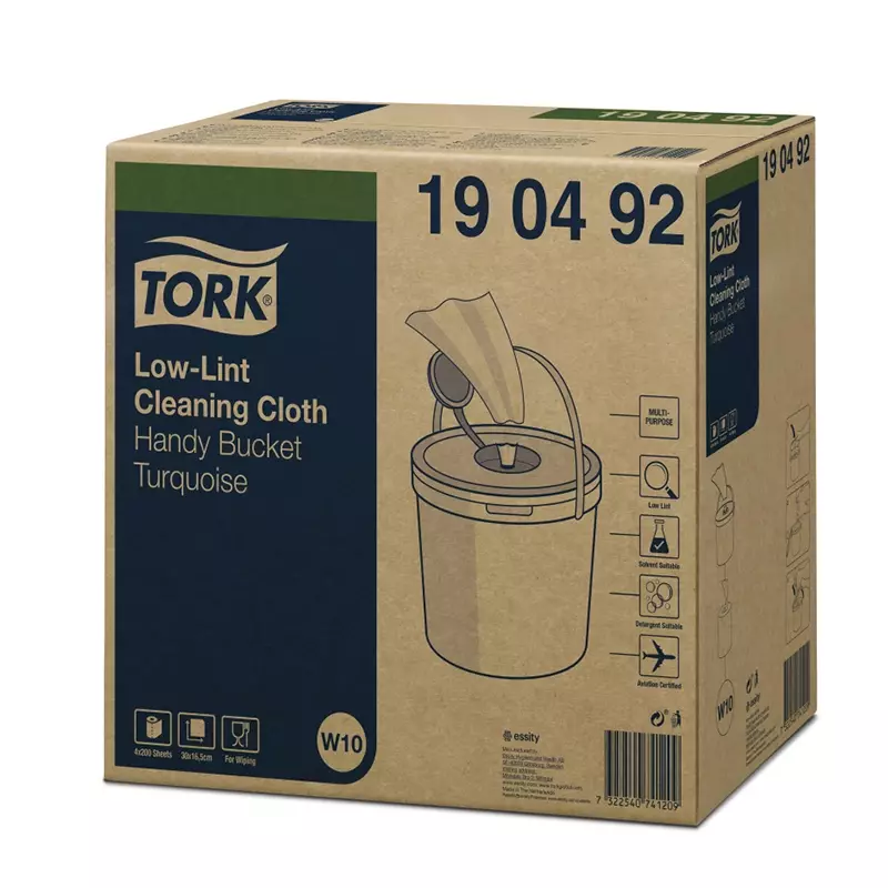 Tork Low-Lint Cleaning Cloth poetsdoekrol in emmer 1-laags blauw