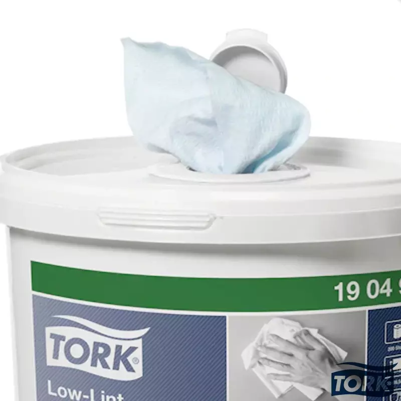 Tork Low-Lint Cleaning Cloth poetsdoekrol in emmer 1-laags blauw