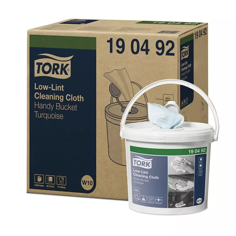 Tork Low-Lint Cleaning Cloth poetsdoekrol in emmer 1-laags blauw