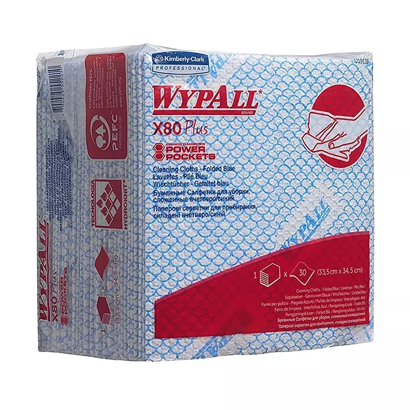 Kimberly-Clark WypAll X80 Plus poetsdoeken 355x335 mm blauw