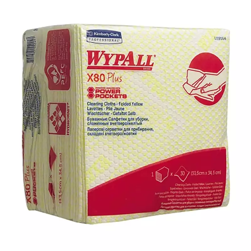 Kimberly-Clark WypAll X80 Plus poetsdoeken 355x335 mm geel
