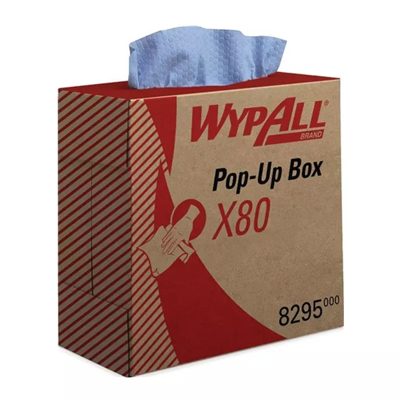 Kimberly-Clark WypAll X80 8295 poetsdoeken Pop-Up Box 427x212 mm blauw