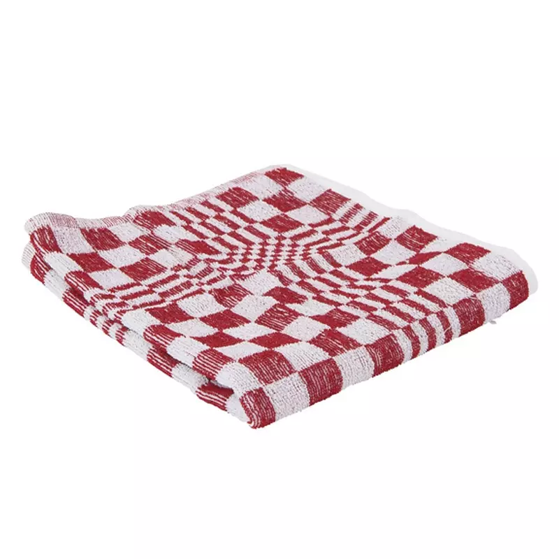 Keukendoek geblokt 50x50 cm rood