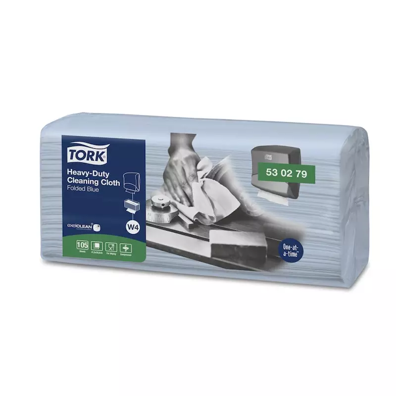 Tork Heavy Duty Cloth Folded poetsdoeken W4 blauw