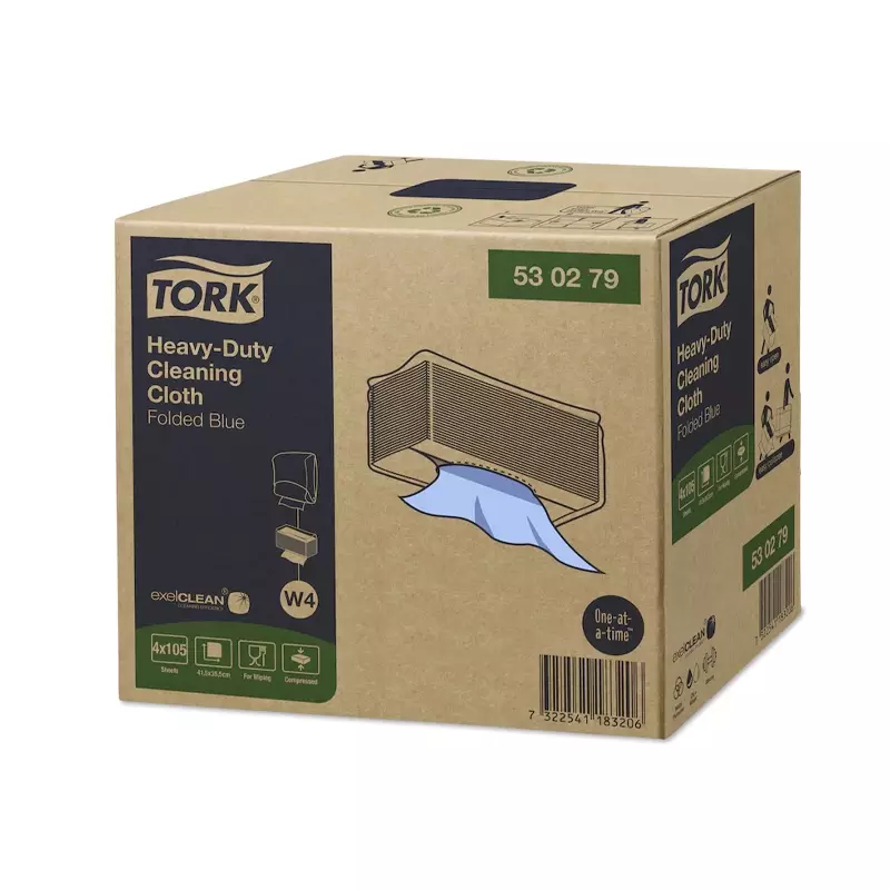 Tork Heavy Duty Cloth Folded poetsdoeken W4 blauw