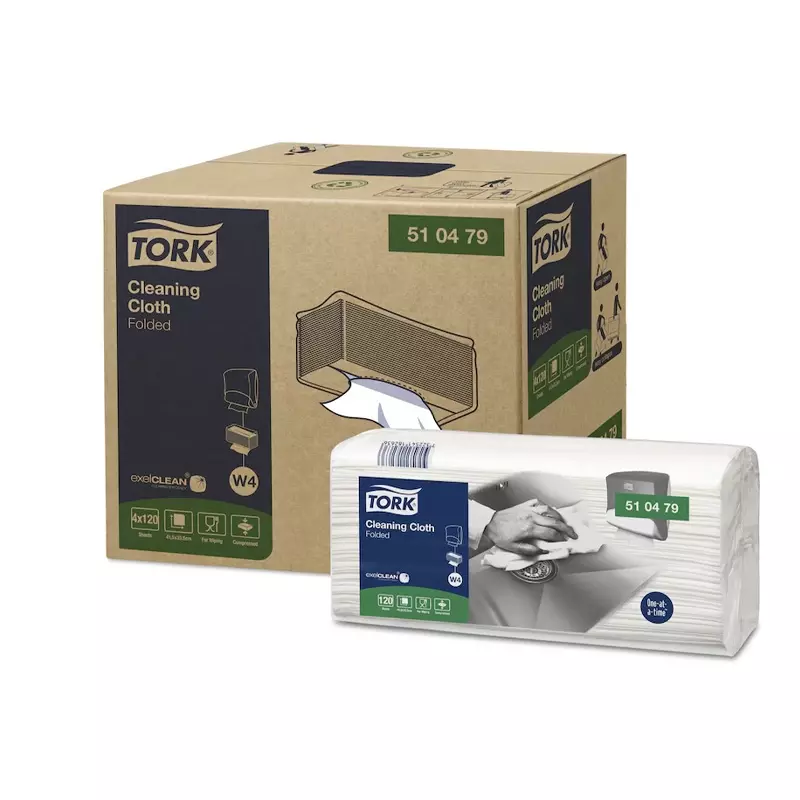Tork reinigingsdoeken Cleaning gevouwen 1-laags W4 wit
