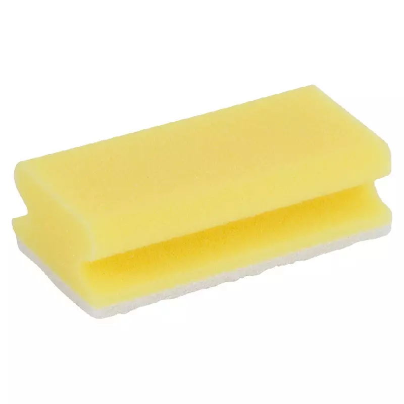 Schuurspons met handgreep 140x70x45 mm geel-wit
