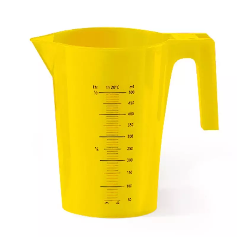 Maatbeker PP 500 ml transparant geel