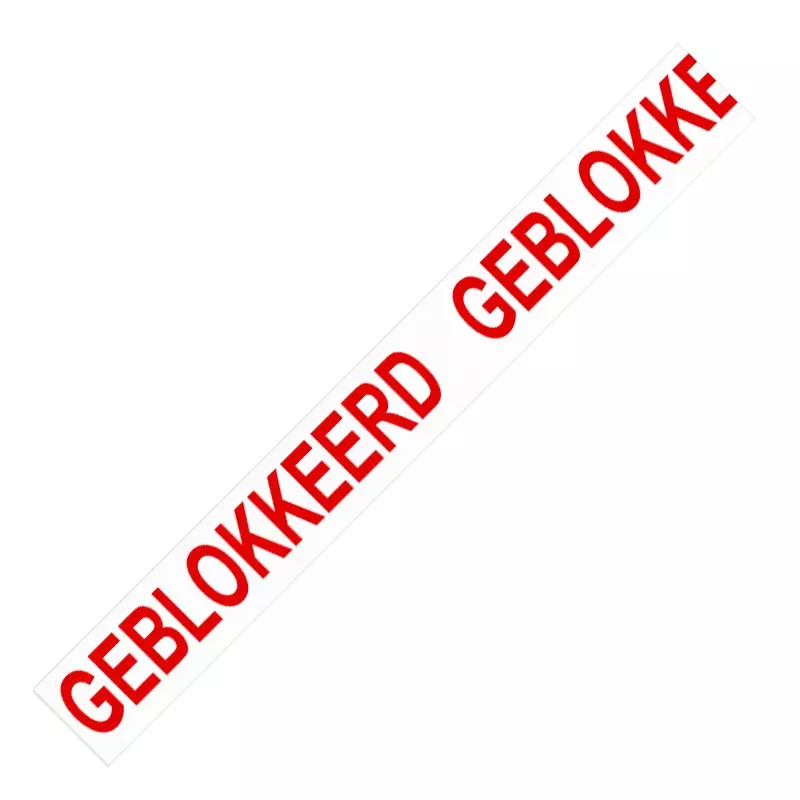 Tape PVC 50 mm x 66 meter GEBLOKKEERD zwart op oranje