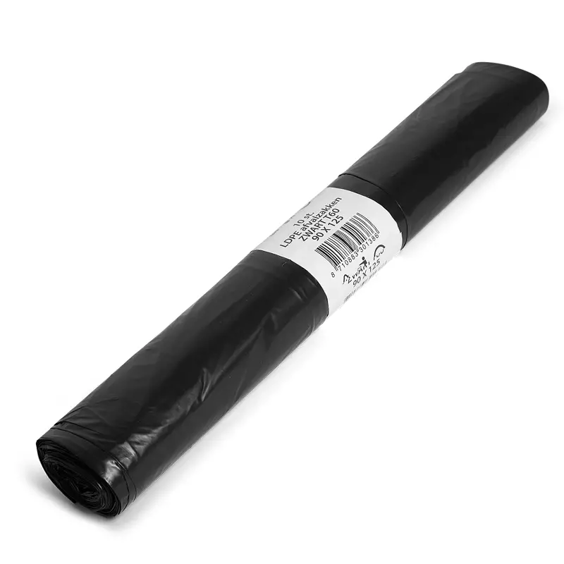 Afvalzakken zwart LDPE gerecycled T60 90x125 cm