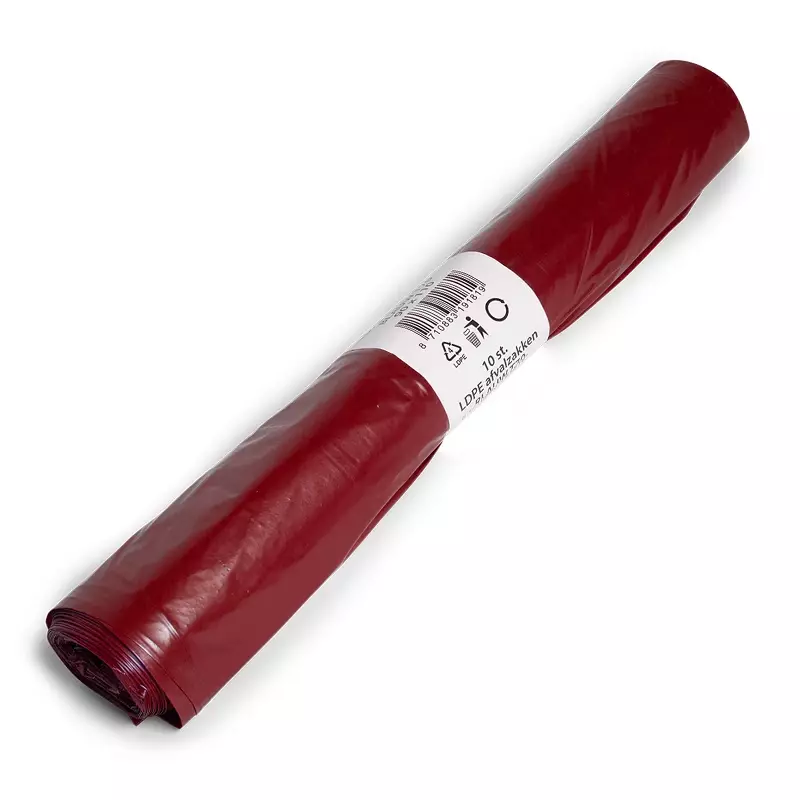 Afvalzakken rood LDPE T70 90x110 cm