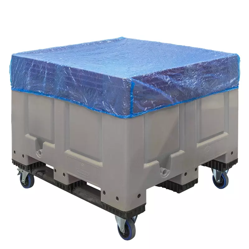 Afdekhoes Europallet C&P PE 85x125x25 cm 30 mu blauw