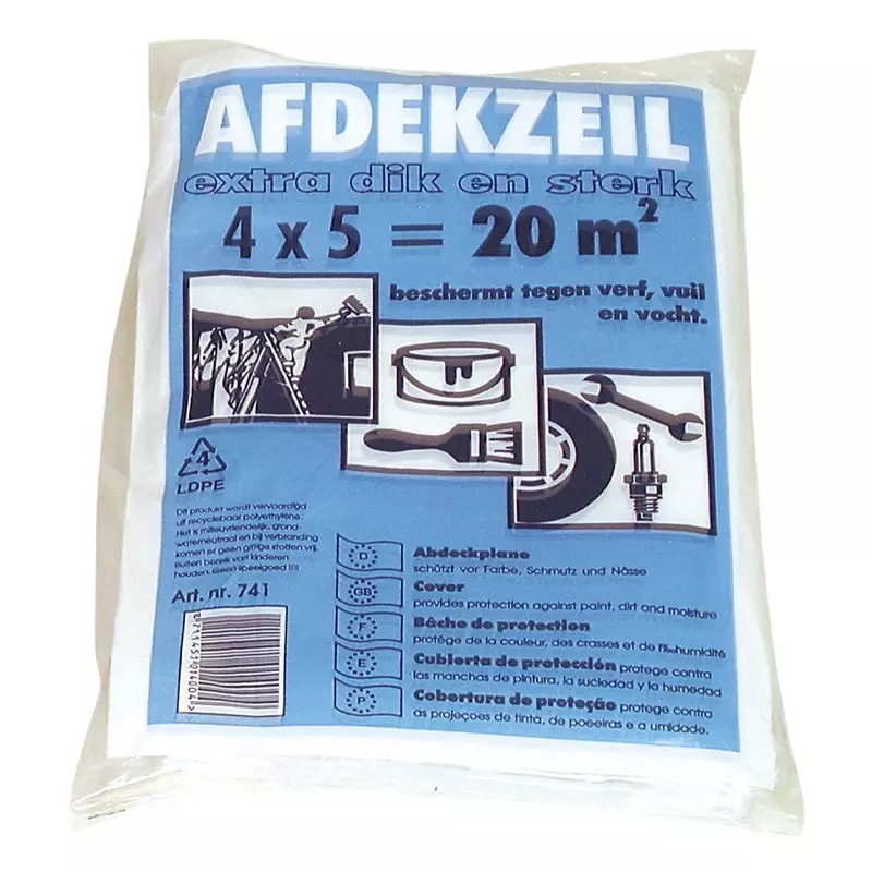 Afdekfolie LDPE 4x5 meter 40 mu transparant