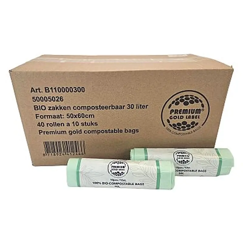 Afvalzak biologisch afbreekbaar 50x57 cm T15 transparant