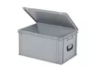 Stapelbak met deksel en koffergreep Euronorm 600x400x335 mm 64 liter rood