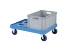 Kunststof onderstel gegalvaniseerde gaffels 800x600 mm blauw