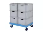 Kunststof onderstel gegalvaniseerde gaffels 800x600 mm blauw