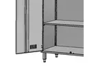 Kast RVS 2 deuren 3 legborden 950x500x1950-2148 mm