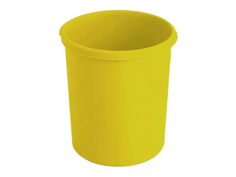 Kunststof ronde papierbak Ø375x410 mm 30 liter geel