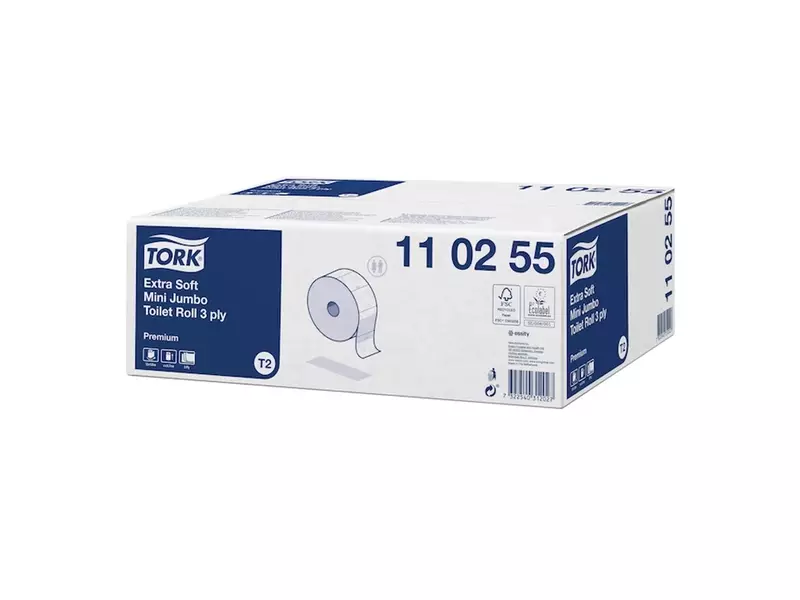 Tork Soft Premium toiletpapier Mini Jumbo T2 3-laags 120 meter wit