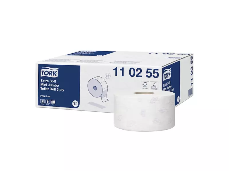 Tork Soft Premium toiletpapier Mini Jumbo T2 3-laags 120 meter wit