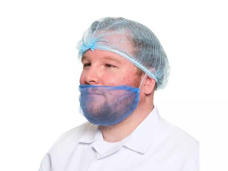 Disposable baardmasker nylon extra fijn micromaas blauw