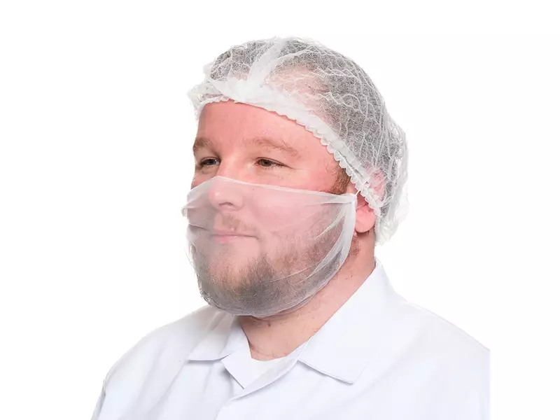 Disposable baardmasker nylon extra fijn micromaas wit