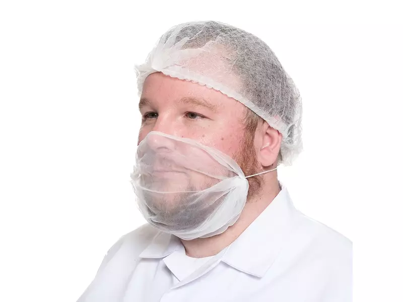 Baardmasker micromaas nylon super fijne mazen XL wit