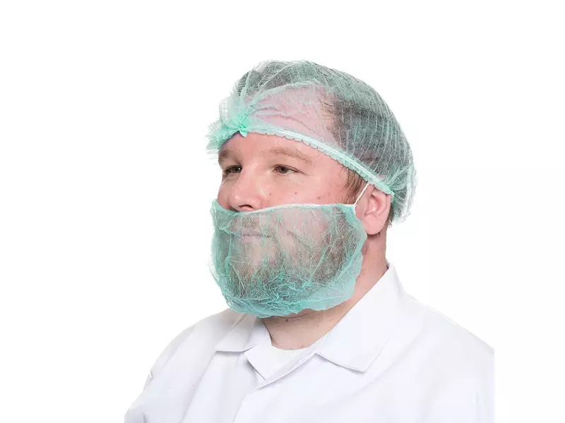 Hycare disposable baardmasker non-woven polypropyleen groen