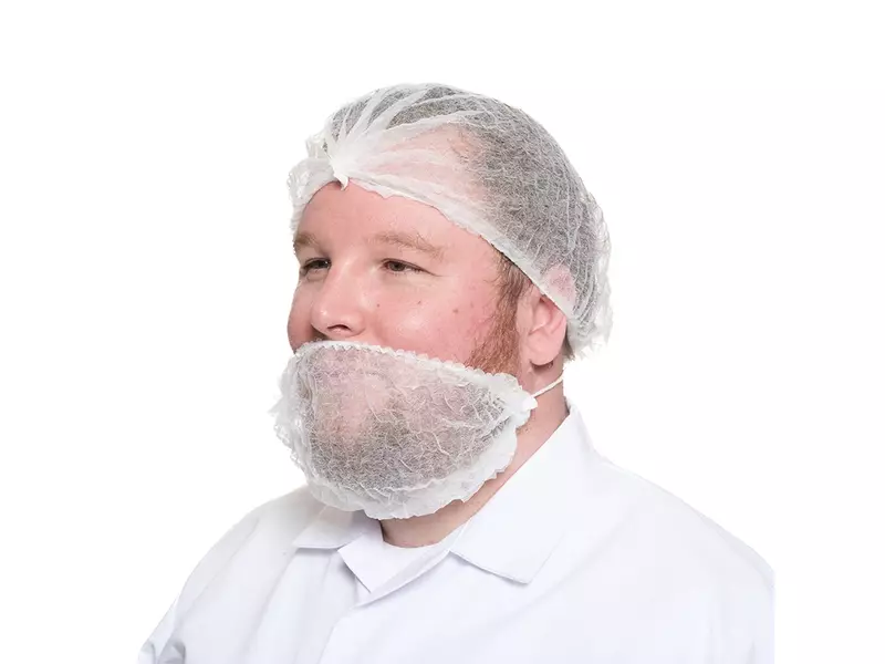 Hycare disposable baardmasker non-woven polypropyleen wit
