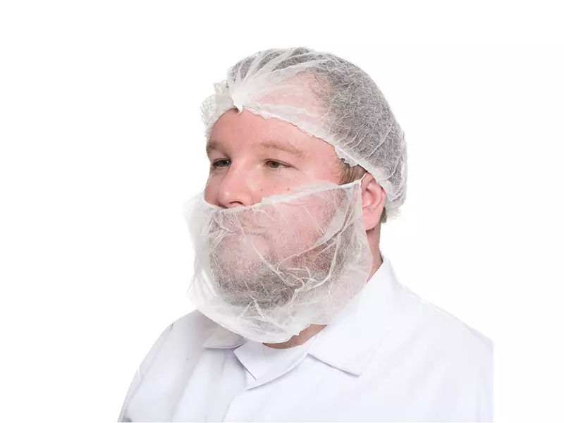 Hycare disposable baardmasker non-woven polypropyleen extra groot wit
