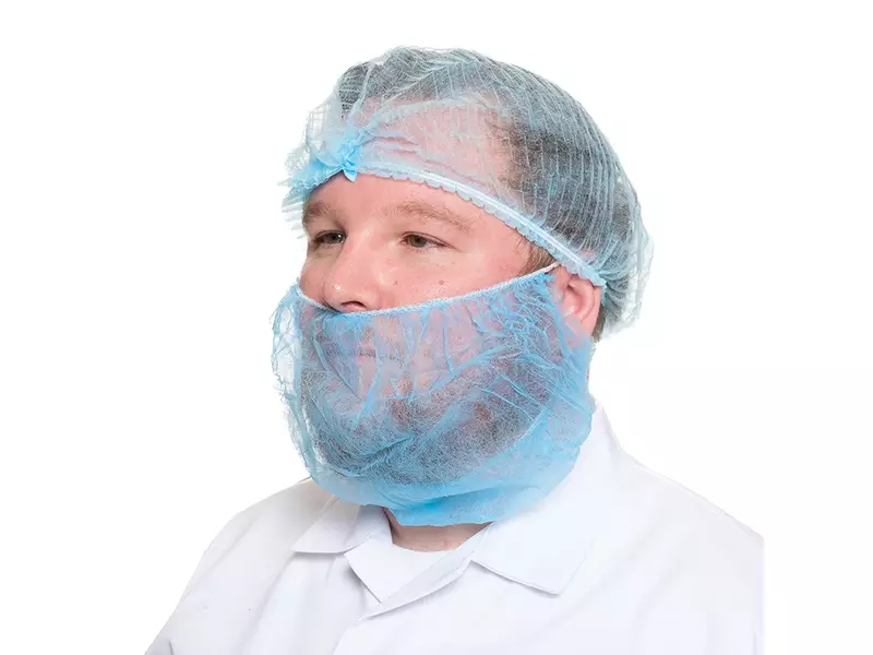 Disposable baardmasker met 2 oorelastieken non-woven polypropyleen blauw