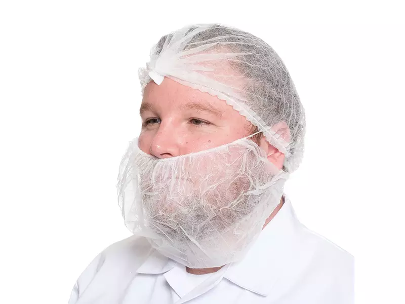 Disposable baardmasker met 2 oorelastieken non-woven polypropyleen wit