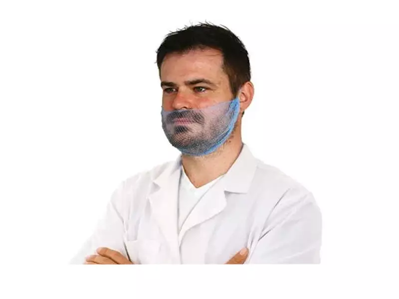 Detectamet baardmasker micromaas fijne mazen detecteerbaar blauw