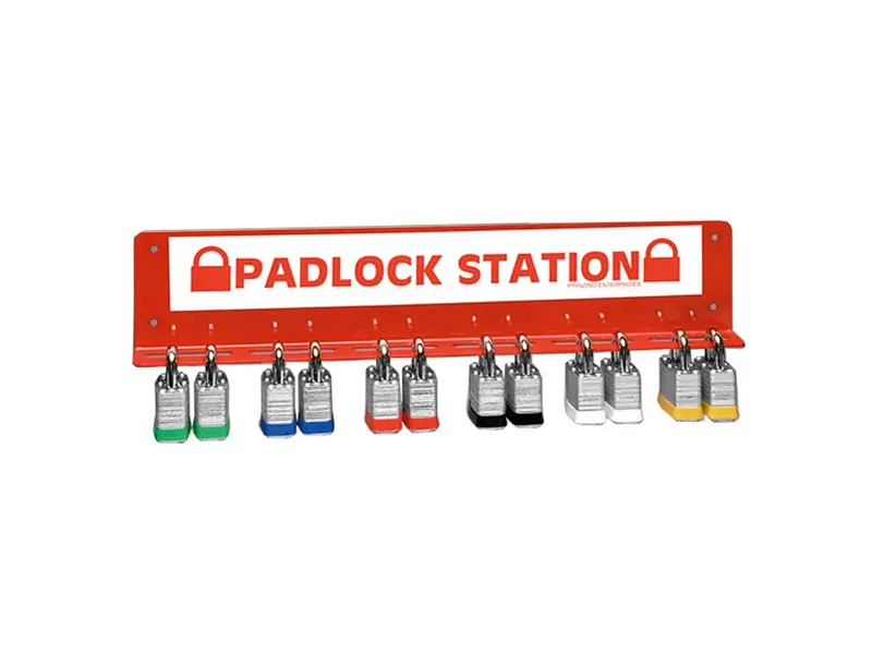 Hangslotstation groot 406x76x31 mm rood