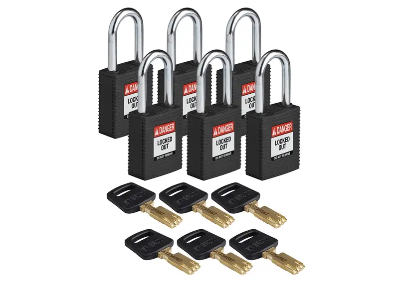 Brady 150224 SafeKey Nylon veiligheidssloten Danger Locked Out zwart