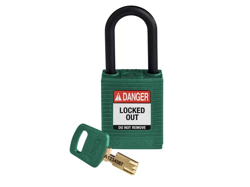 Brady 150273 SafeKey Nylon veiligheidsslot Danger Locked Out groen