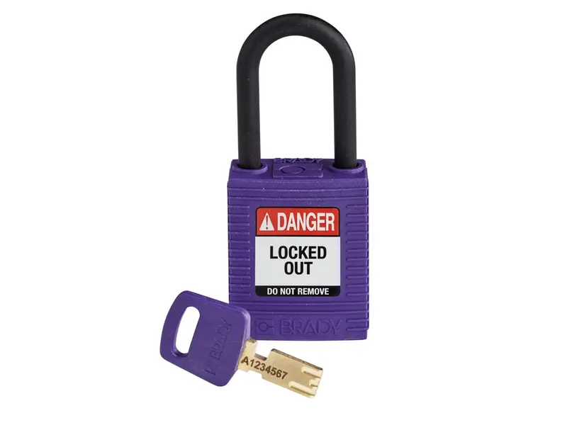 Brady 150272 SafeKey Nylon veiligheidsslot Danger Locked Out paars