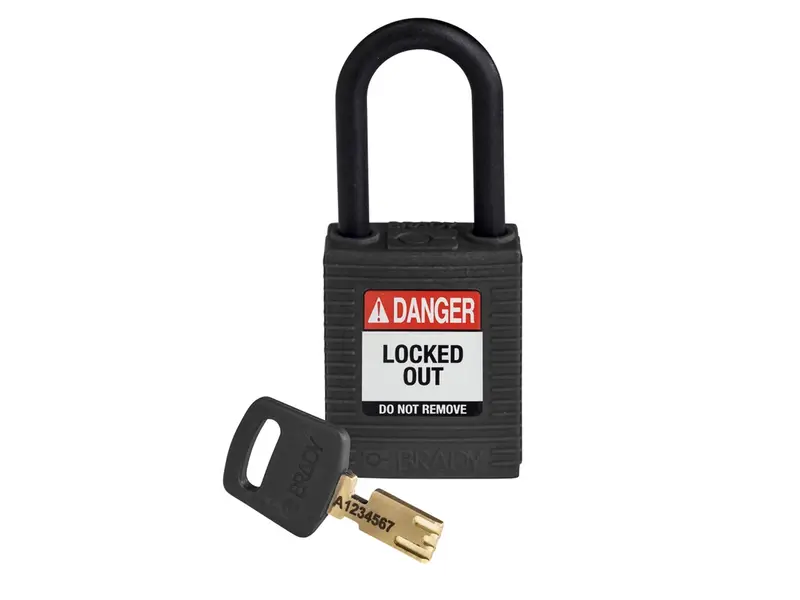 Brady 150231 SafeKey Nylon veiligheidsslot Danger Locked Out zwart