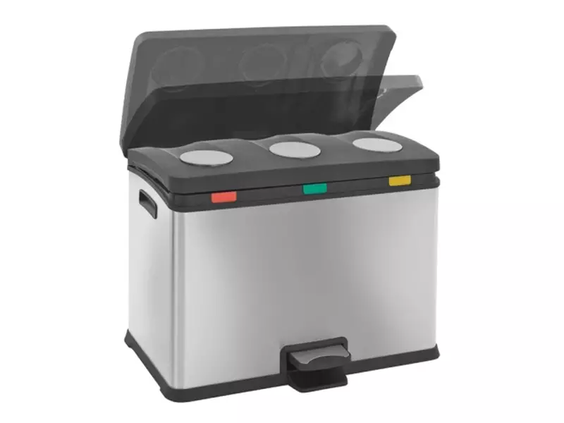 Pedaalemmer RVS EKO Rejoice 12+12+12 liter