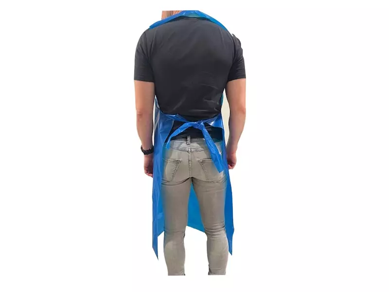 Hycare disposable schort 50 mu polyethyleen 80x125 cm op rol blauw
