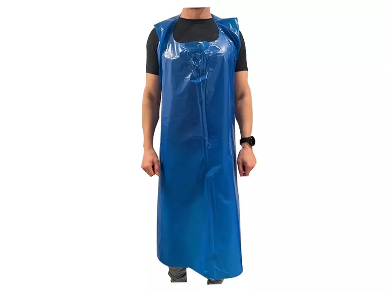 Hycare disposable schort 50 mu polyethyleen 80x125 cm op rol blauw