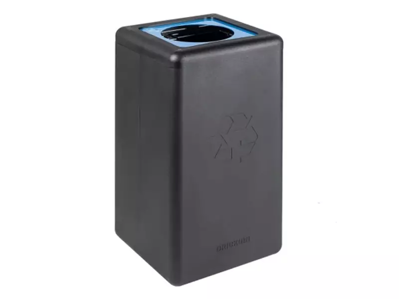 BrickBin afvalbak met ronde 20 cm opening papier 65 liter zwart/blauw