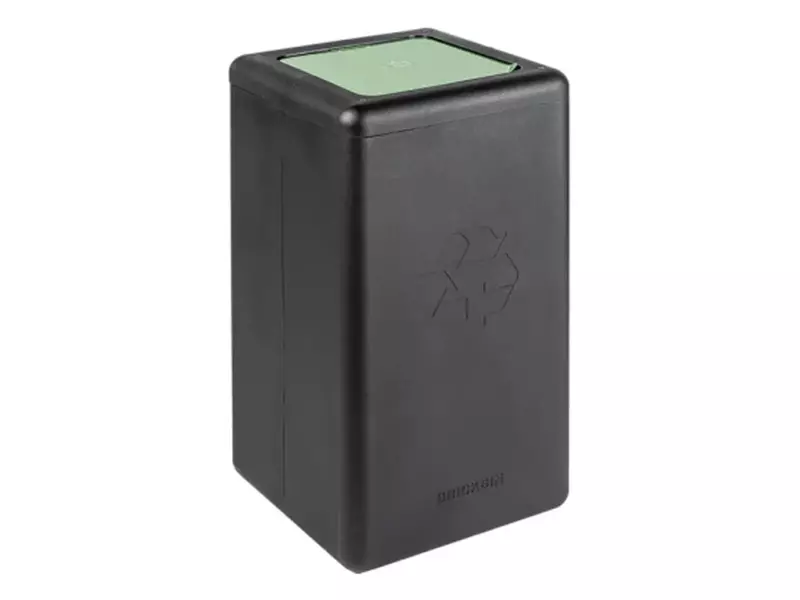 BrickBin afvalbak met klepdeksel GFT 65 liter zwart/groen