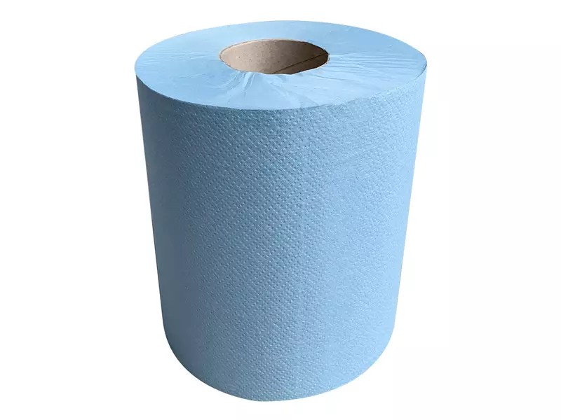Poetspapier midi 1-laags centerfeed 300 meter blauw