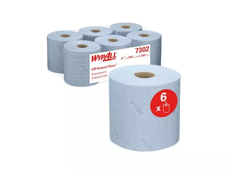 Kimberly-Clark Wypall L20 7302 poetsrol midi 2-laags 38x18,3 cm blauw