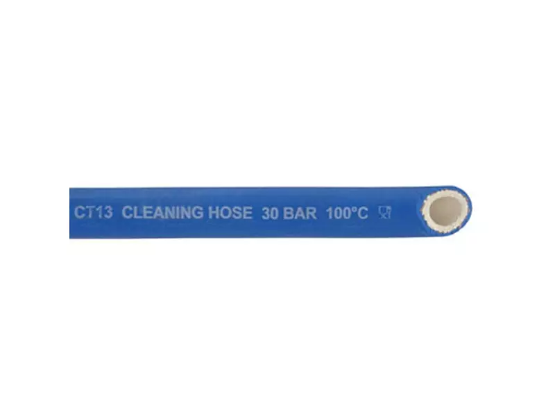Reinigingsslang food NVC 1/2 BUD swivel - 1/2 BID conisch met 1 slangprotectie blauw 20 meter