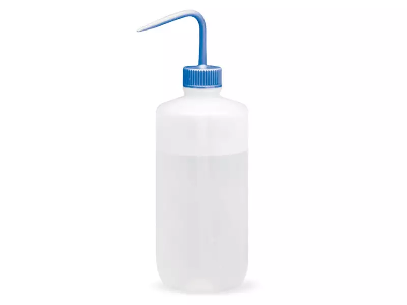 Spuitfles LDPE transparant met gekleurde stijgbuis PP 500 ml blauw