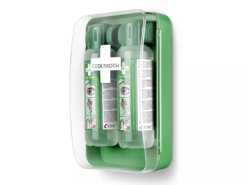 Cederroth 51011040 wandhouder gesloten met 2x oogspoelfles 500 ml